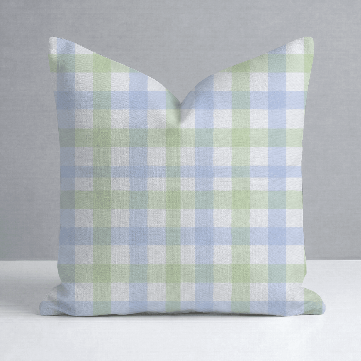 Leaf Me Be Gingham Throw Pillow - Benton Lane Home - Lemon Park