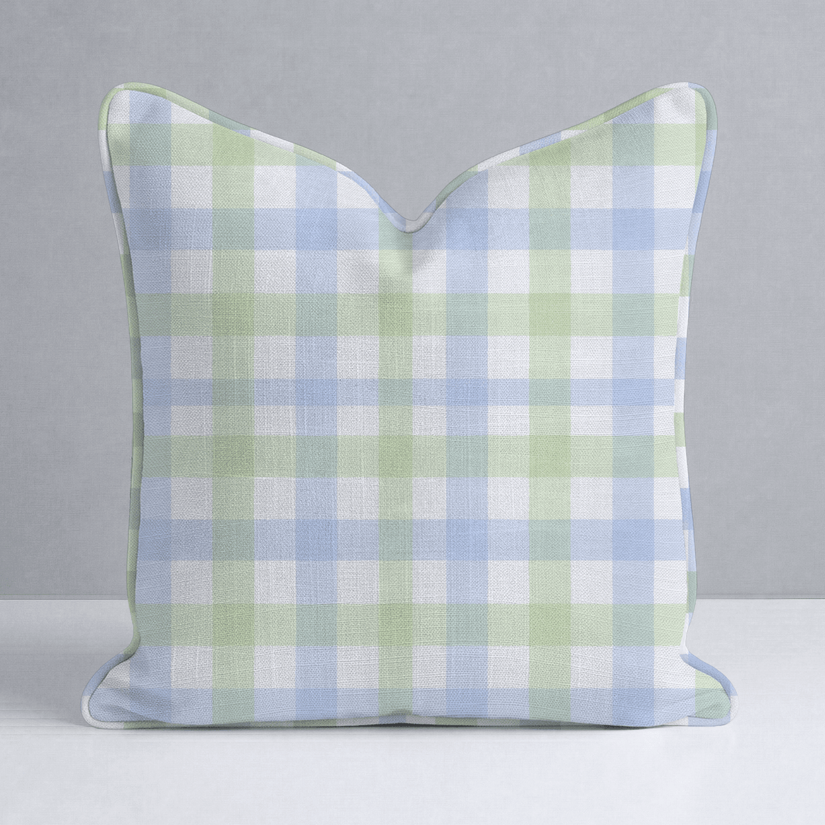 Leaf Me Be Gingham Throw Pillow - Benton Lane Home - Lemon Park