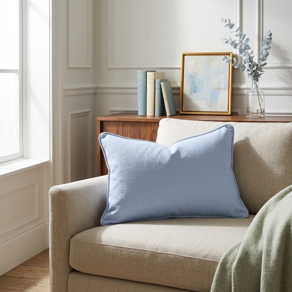 Leaf Me Be Periwinkle Throw Pillow - Benton Lane Home - Lemon Park