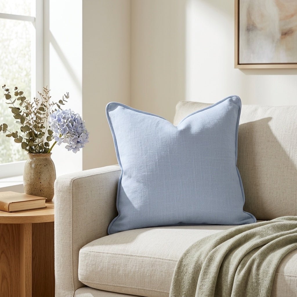 Leaf Me Be Periwinkle Throw Pillow - Benton Lane Home - Lemon Park