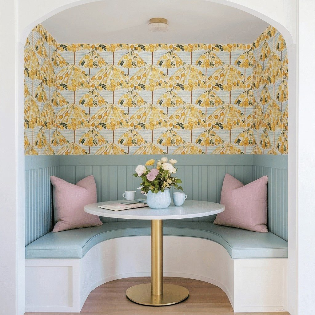 Lemon Grove Faux Grasscloth Wallpaper - Benton Lane Home - Lemon Park