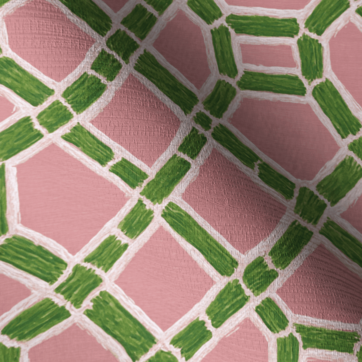 Lemon Park x Kenz Kustomz Palm Canopy Faux Grasscloth Wallpaper - Lemon Park