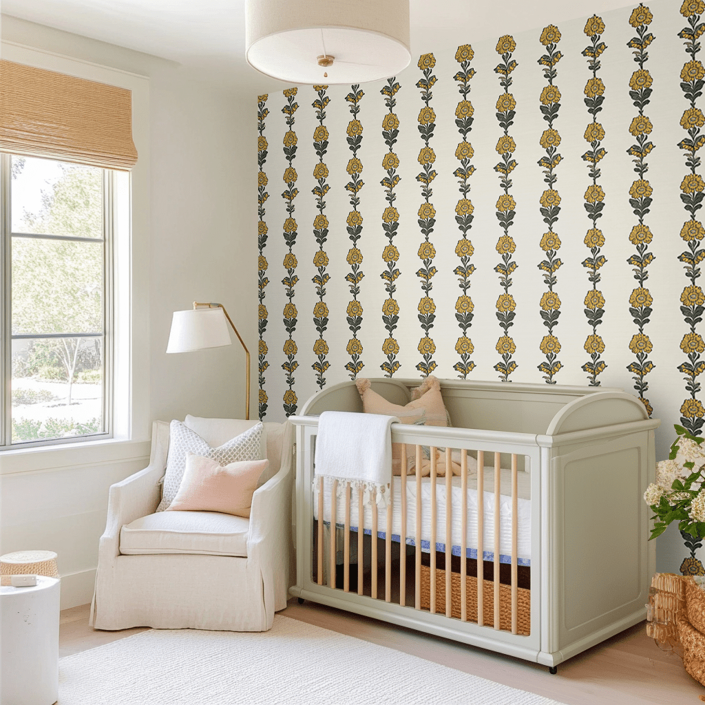 Lemon Poppy Wallpaper - Benton Lane Home - Lemon Park