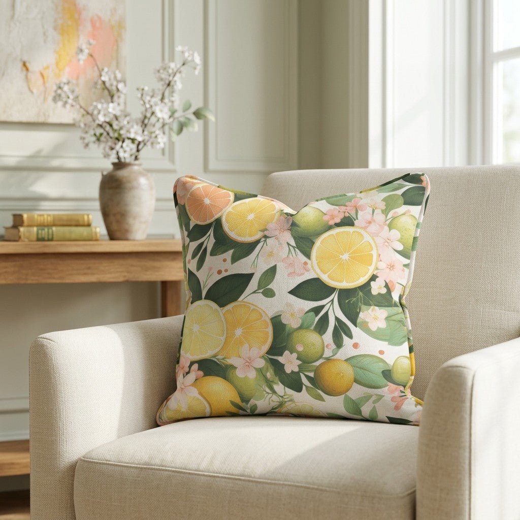 Lemonade Dreamscape Throw Pillow - Benton Lane Home - Lemon Park