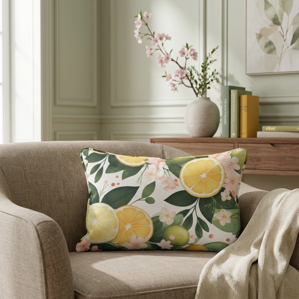 Lemonade Dreamscape Throw Pillow - Benton Lane Home - Lemon Park