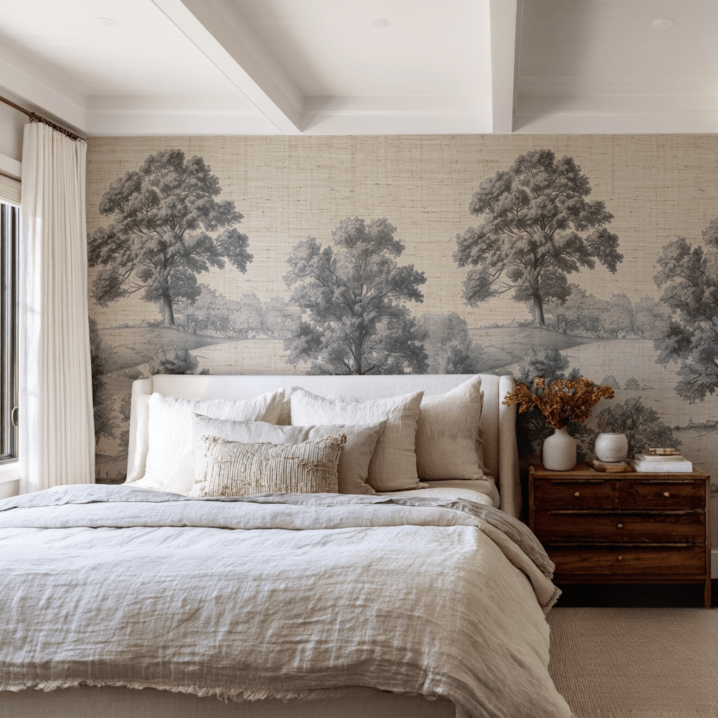 Lenora Faux Grasscloth Wallpaper - Painted Paper