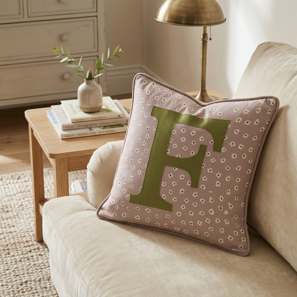 Letter F Throw Pillow - Hillcroft Home