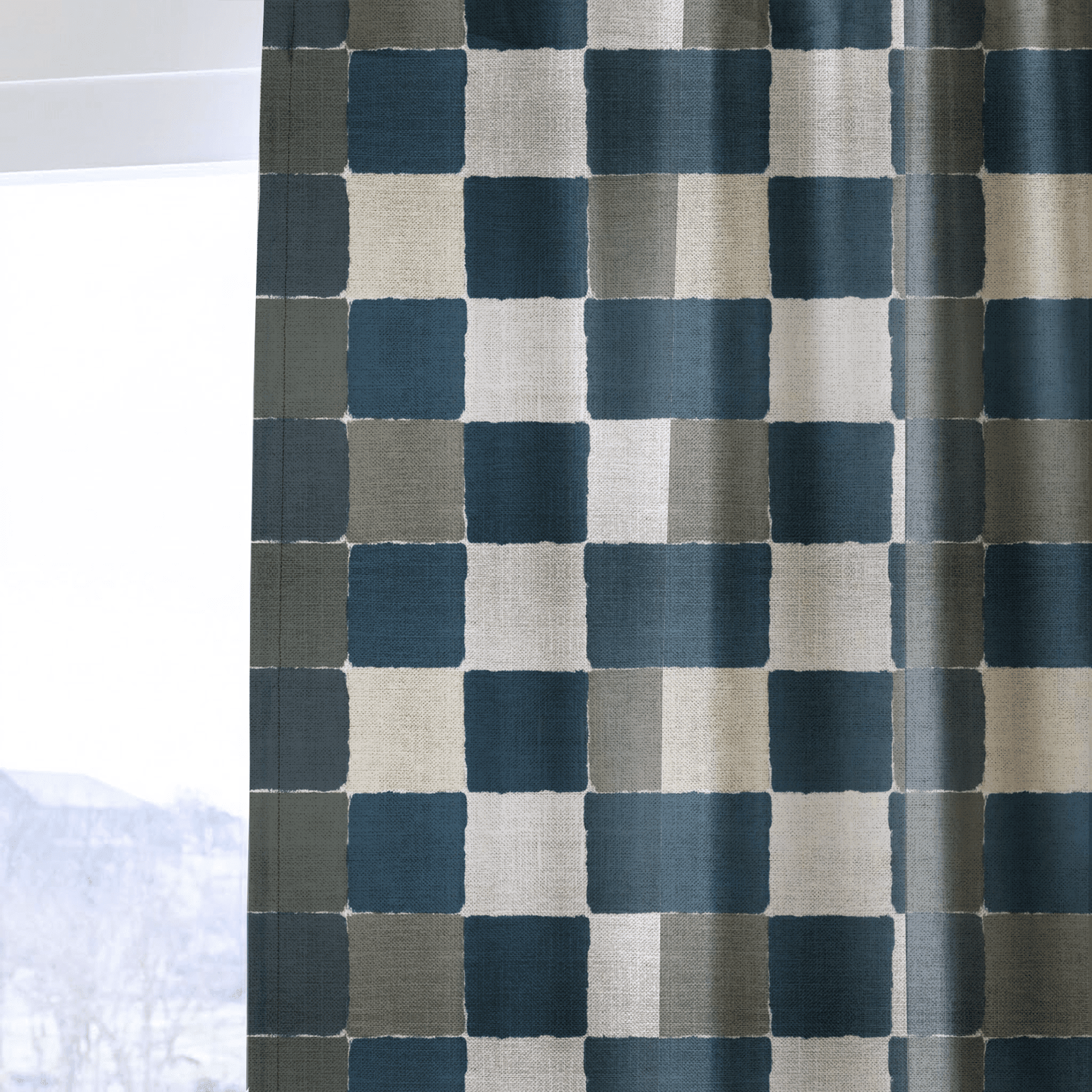 Letterman Check - Drapery - Benton Lane Home - Lemon Park