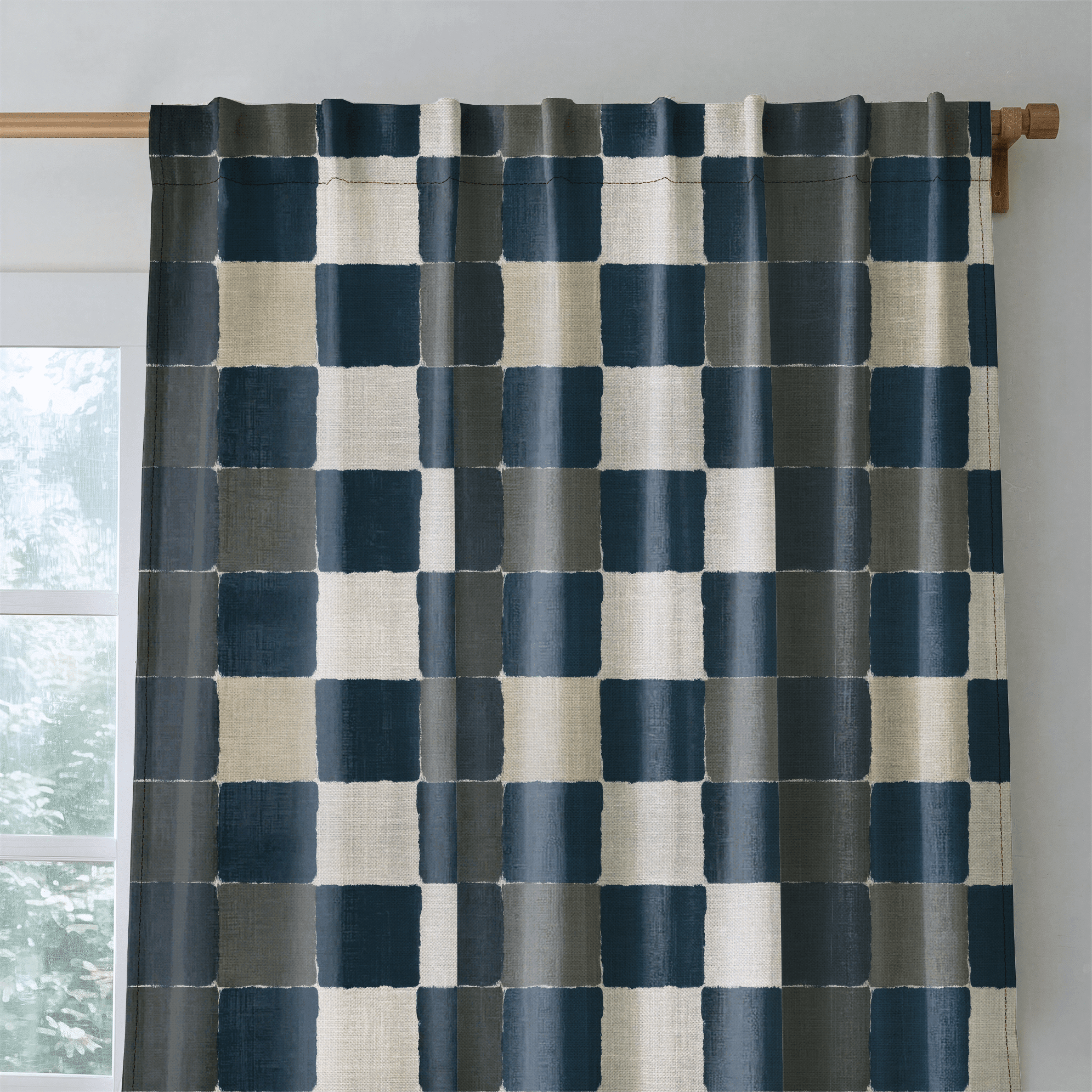 Letterman Check - Drapery - Benton Lane Home - Lemon Park