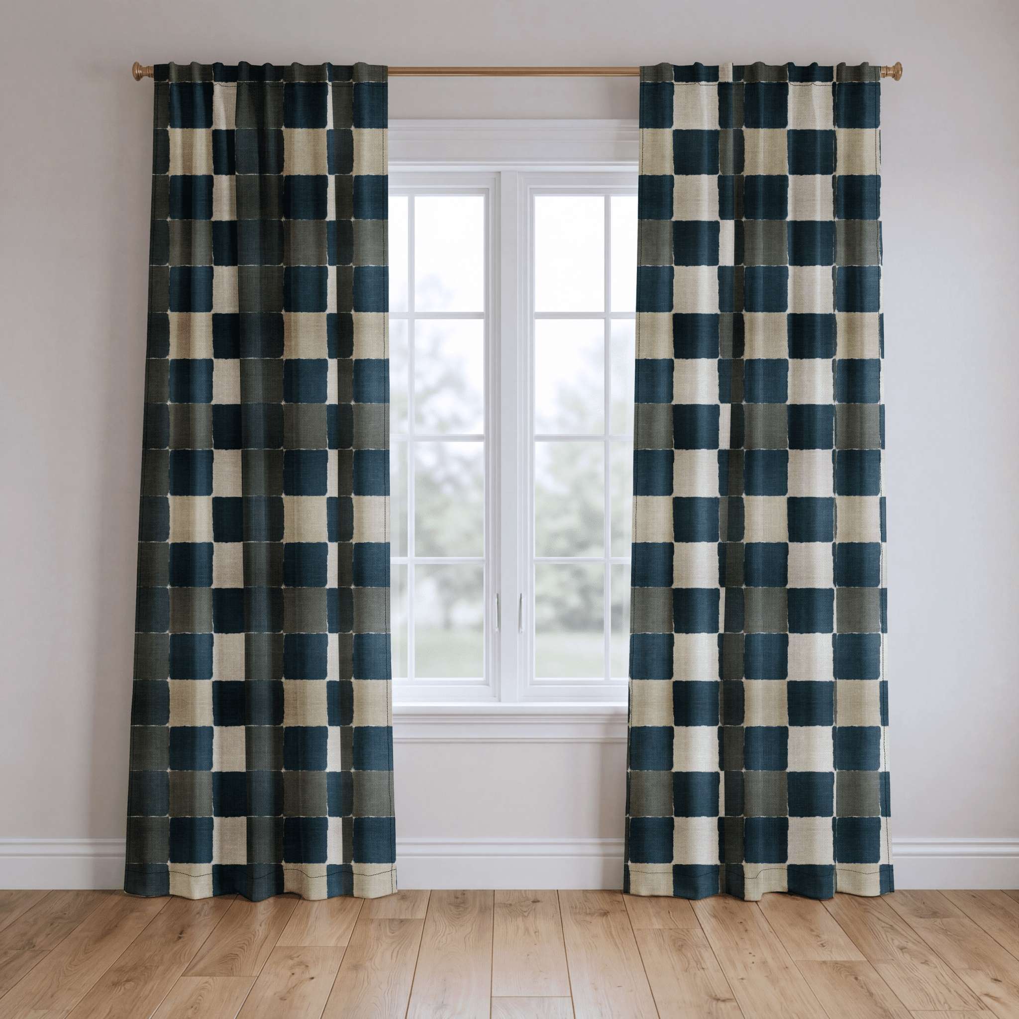 Letterman Check - Drapery - Benton Lane Home - Lemon Park