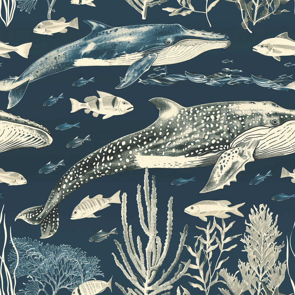 Leviathan Swim Wallpaper - Benton Lane Home - Painted Paper