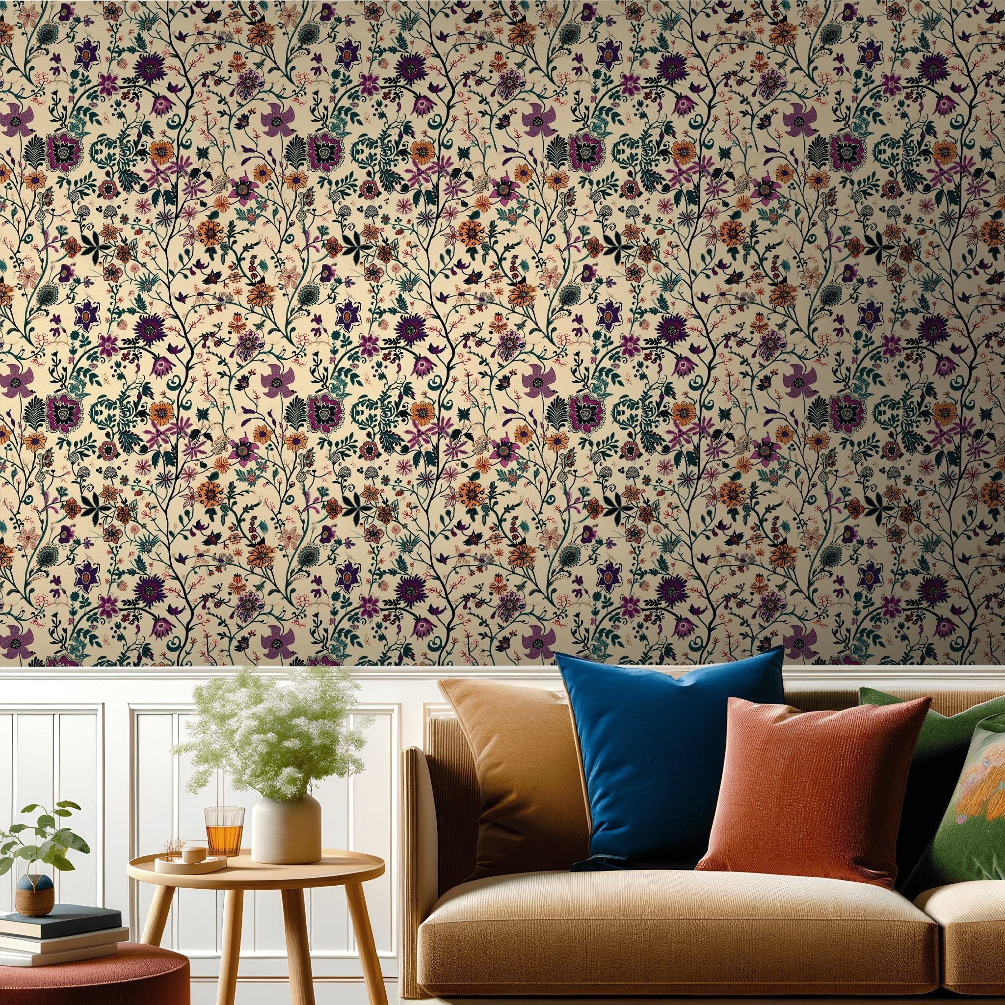 Liddy Jo Floral Wallpaper - Benton Lane Home - Painted Paper