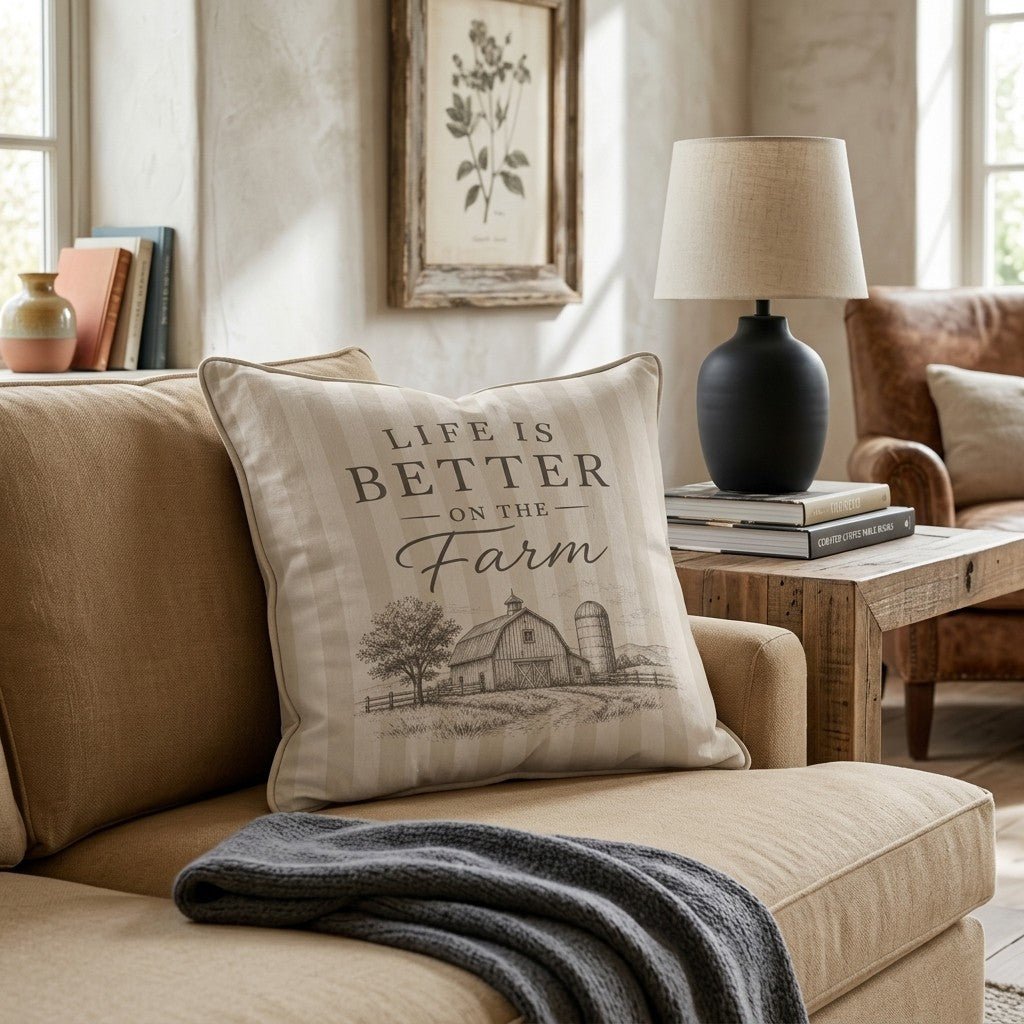 Life is Better on the Farm Throw Pillow - Benton Lane Home - Hillcroft Home