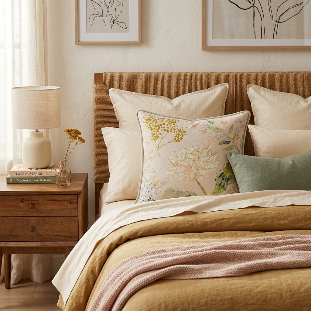 Light Pink Mum Throw Pillow - Benton Lane Home - Hillcroft Home