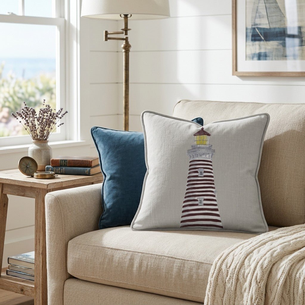 Lighthouse_ Throw Pillow - Benton Lane Home - Hillcroft Home