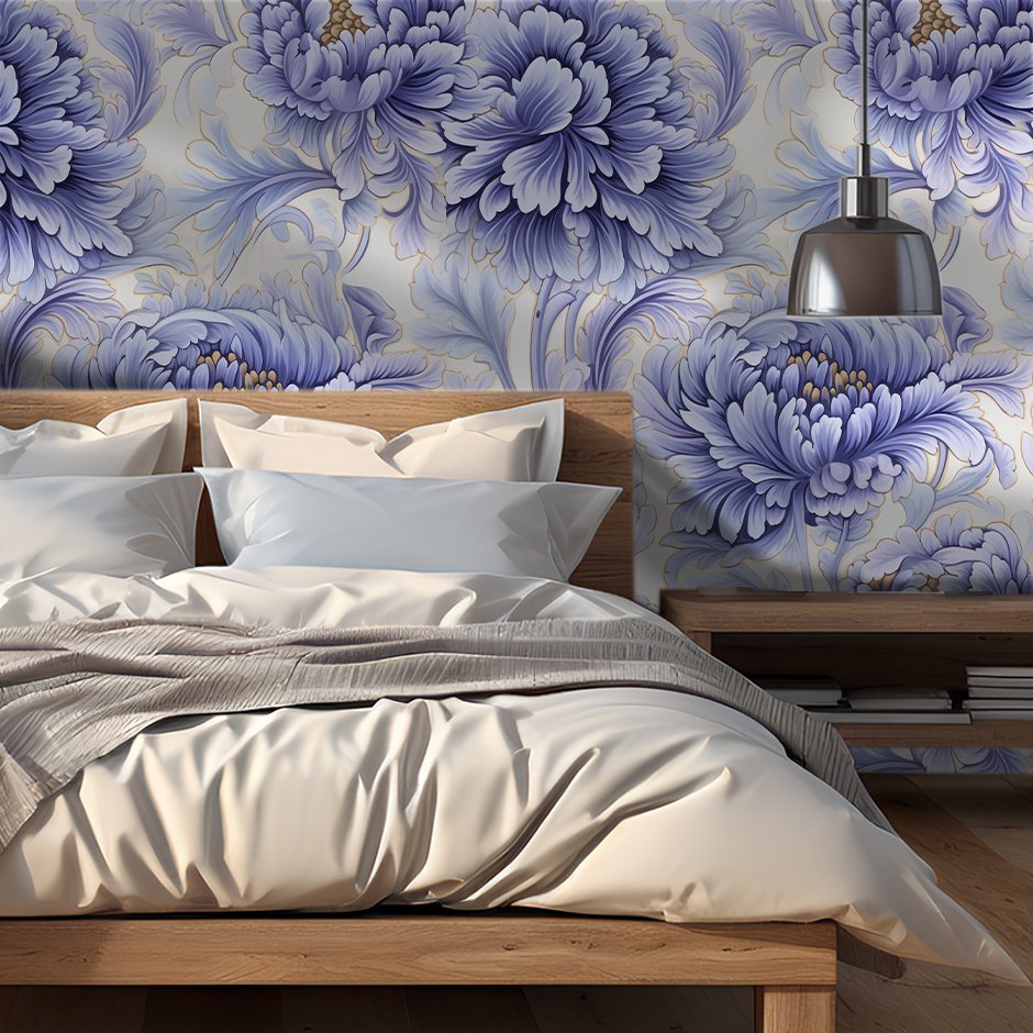 Lilia Neo Classical Blossoms Wallpaper - Benton Lane Home - Painted Paper