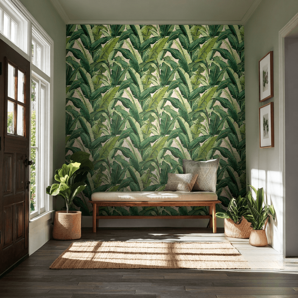 Lilya Tropical Faux Grasscloth Wallpaper - Benton Lane Home - Painted Paper