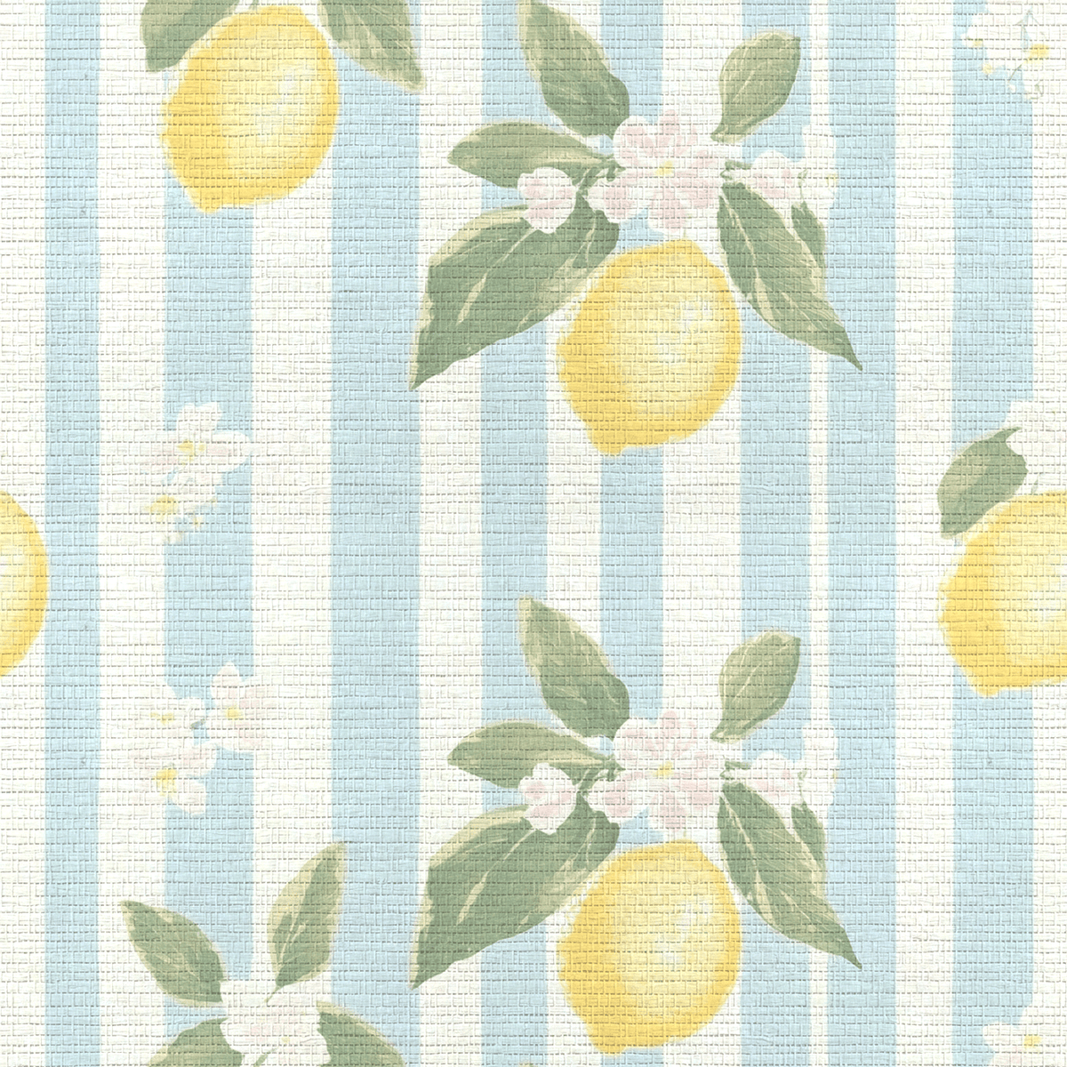 Limoncello Faux Grasscloth Wallpaper - Lemon Park
