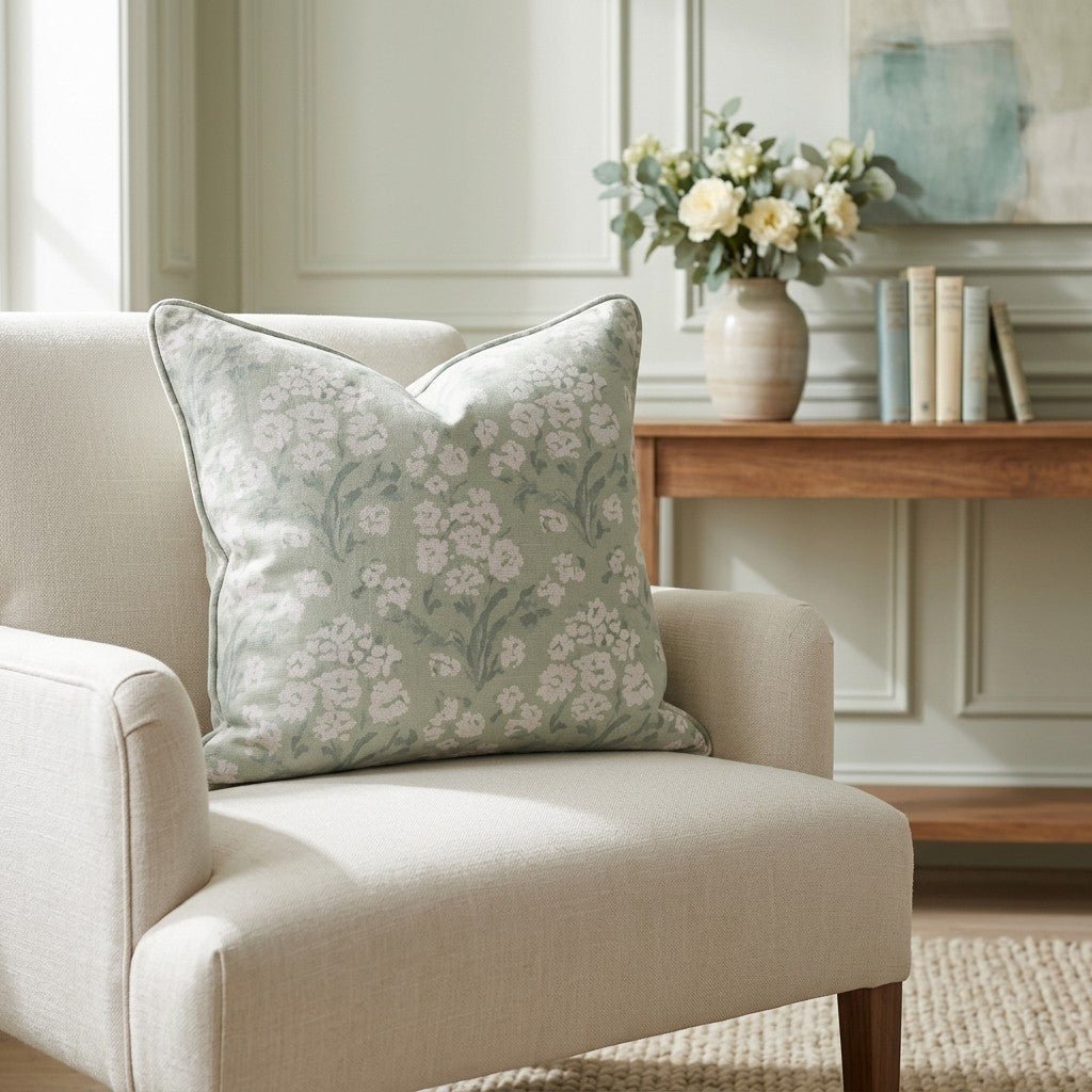 Linen Bloom Throw Pillow - Benton Lane Home - Lemon Park