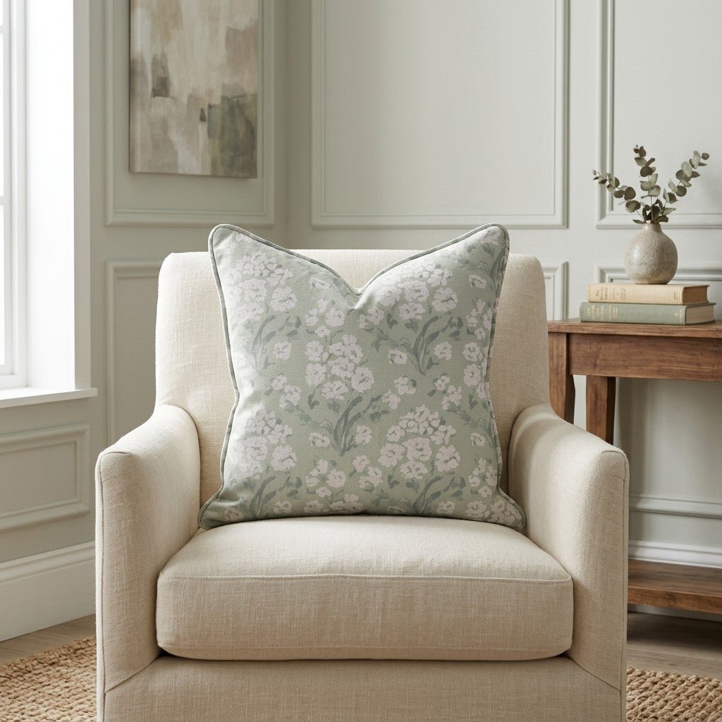Linen Bloom Throw Pillow - Benton Lane Home - Lemon Park