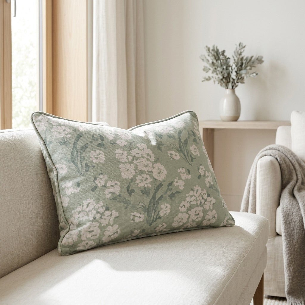 Linen Bloom Throw Pillow - Benton Lane Home - Lemon Park