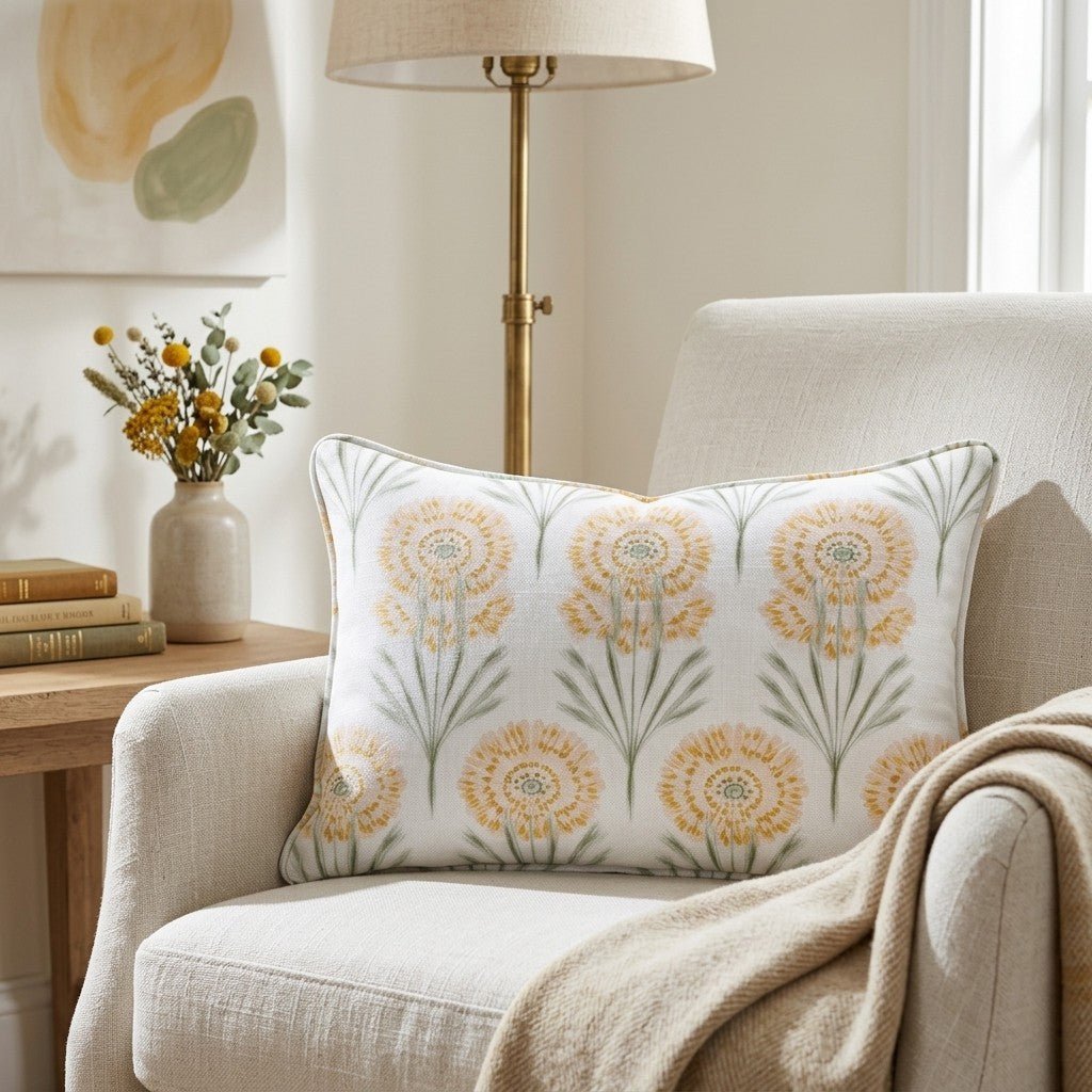 Linen Gold Throw Pillow - Benton Lane Home - Lemon Park
