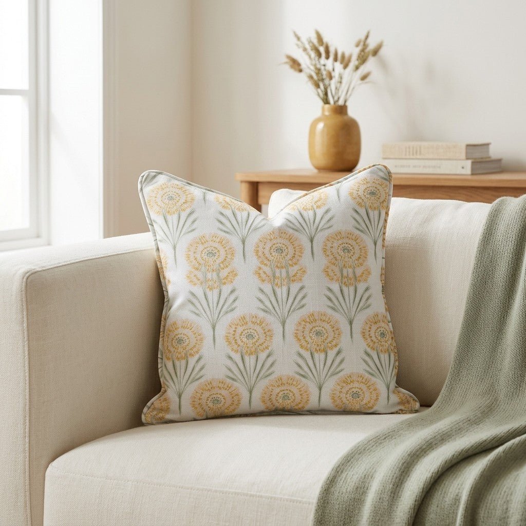 Linen Gold Throw Pillow - Benton Lane Home - Lemon Park