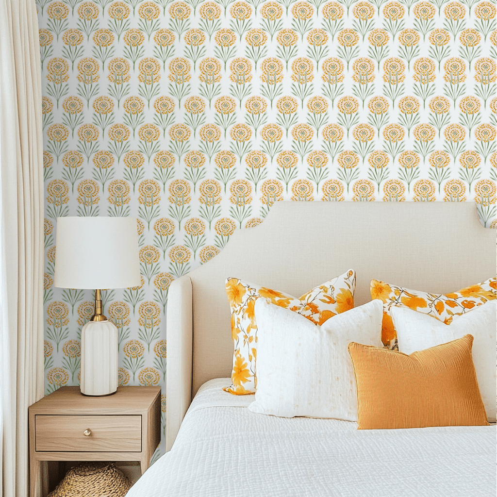 Linen Gold Wallpaper - Benton Lane Home - Lemon Park