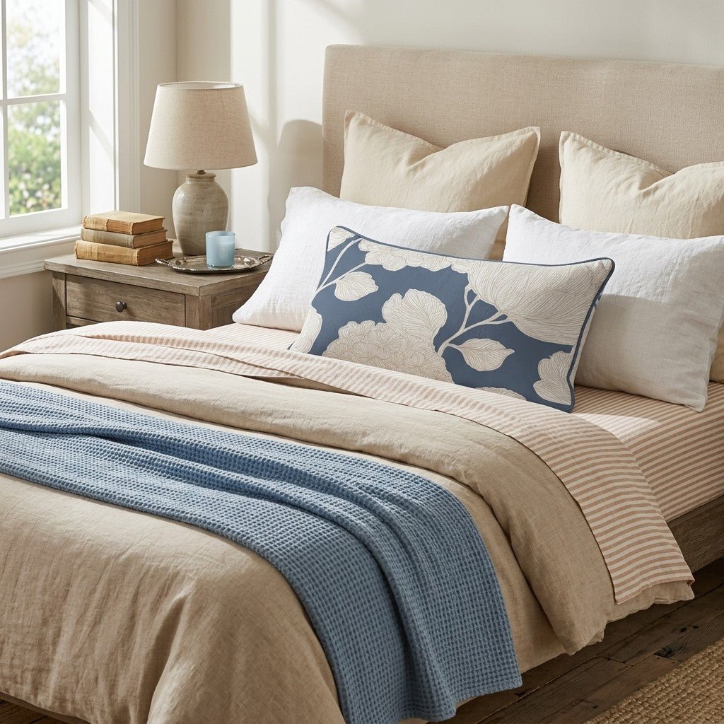 Linen Sketch Throw Pillow - Hillcroft Home