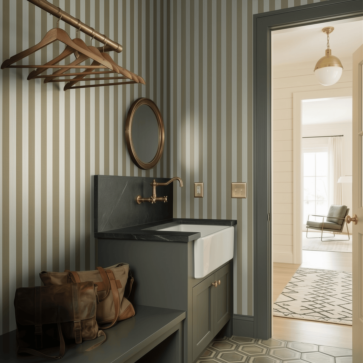 Linen Stripes Wallpaper - Painted Paper