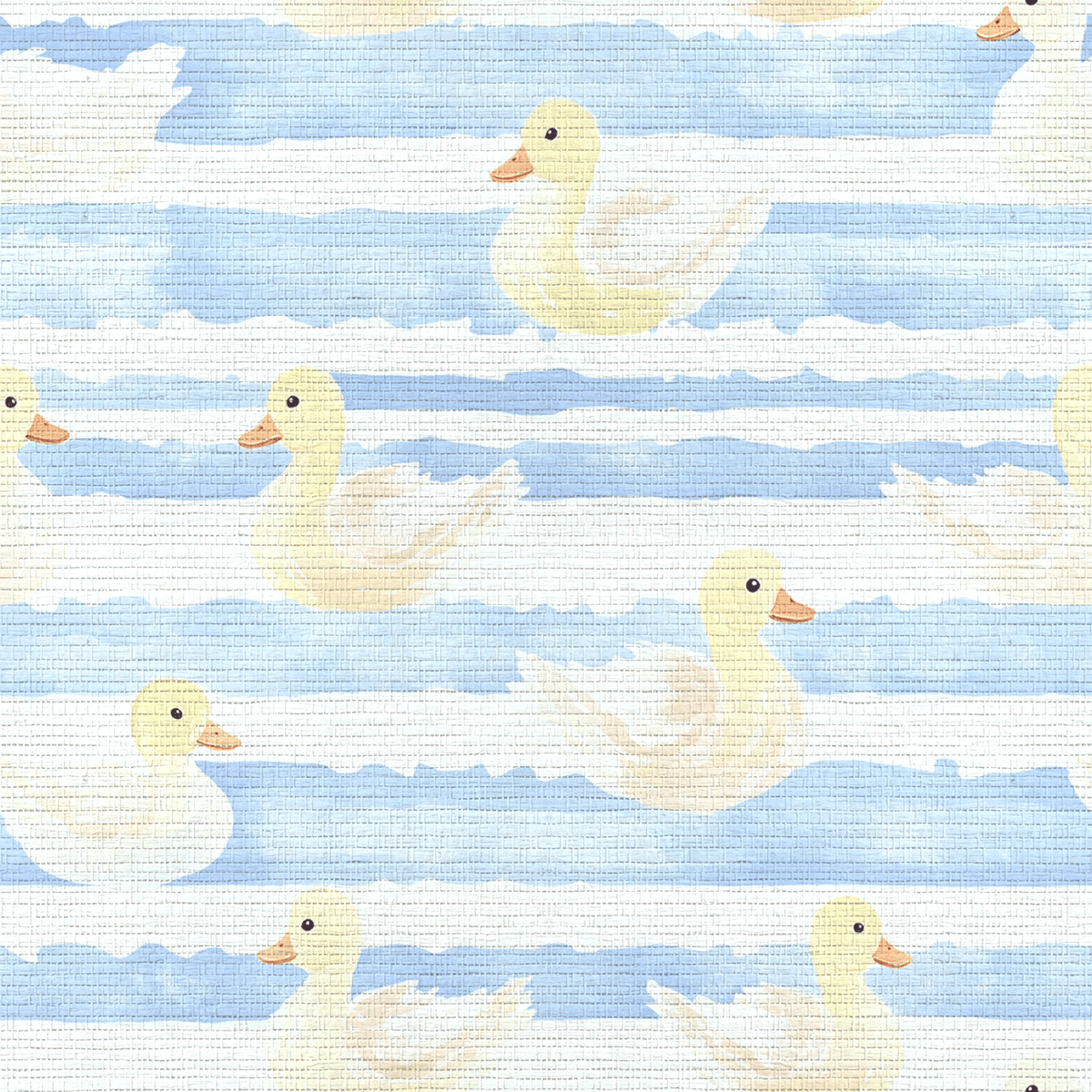 Little Ducklings Faux Grasscloth Wallpaper - Lemon Park