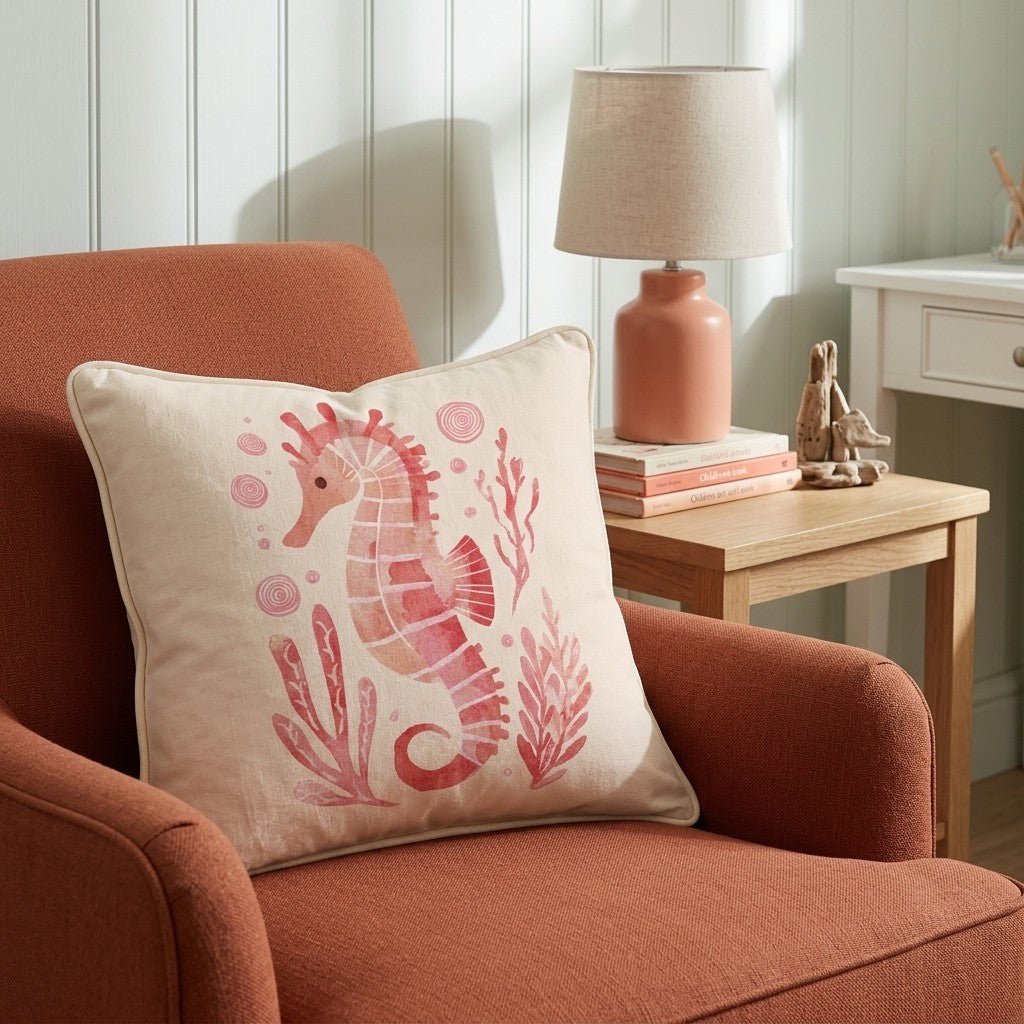 Little Seahorse Throw Pillow - Benton Lane Home - Hillcroft Home
