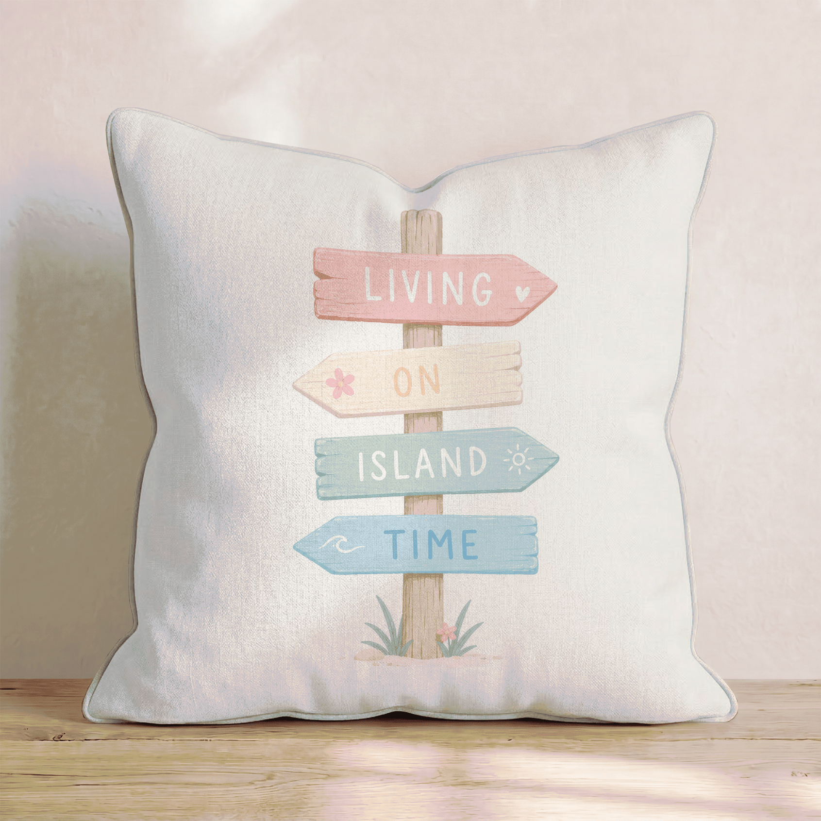 Living on Island Time Throw Pillow - Benton Lane Home - Hillcroft Home