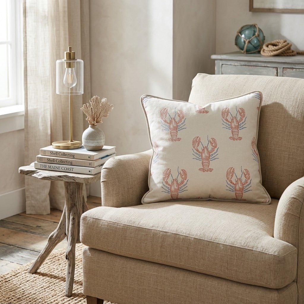 Lobster Repeat Throw Pillow - Benton Lane Home - Hillcroft Home