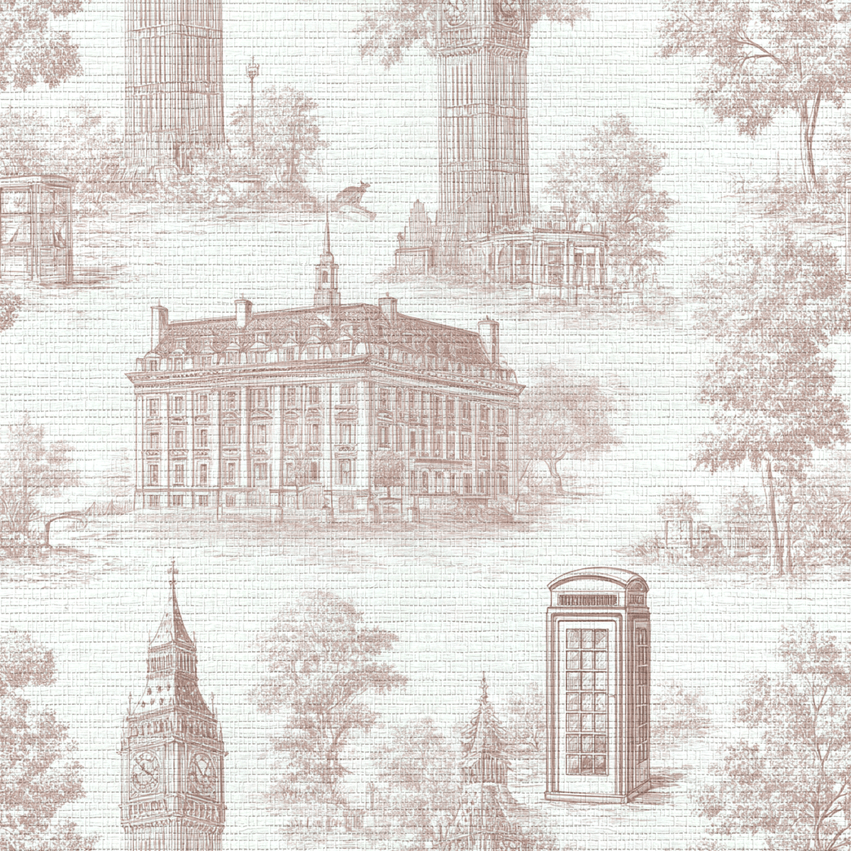 London Sketchbook Faux Grasscloth Wallpaper - Benton Lane Home - Lemon Park