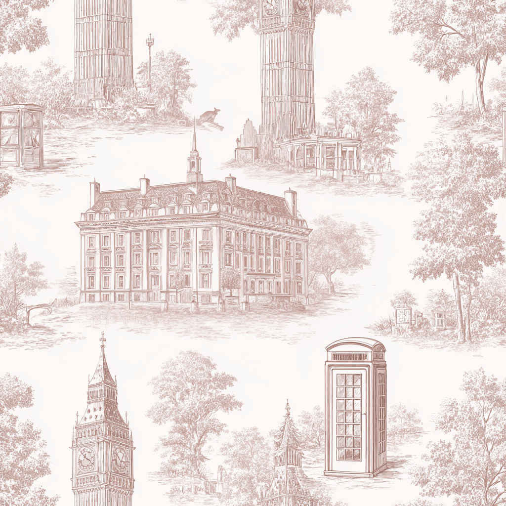 London Sketchbook Wallpaper - Benton Lane Home - Lemon Park
