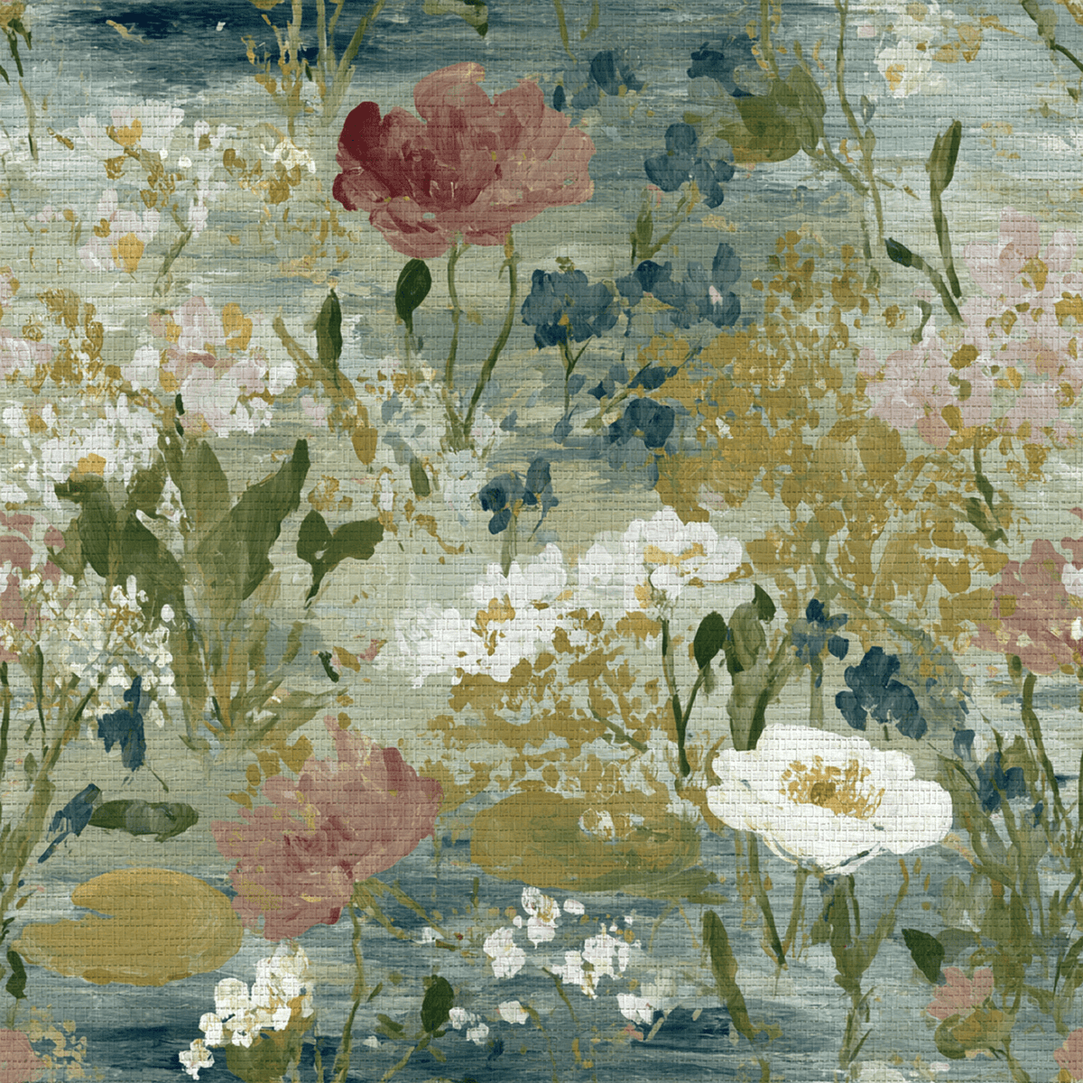 Loose Stems Faux Grasscloth Wallpaper - Lemon Park