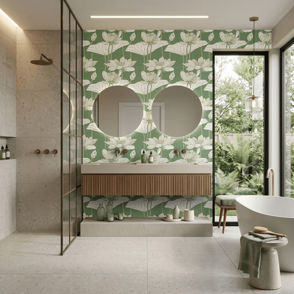 Lotus Line Wallpaper - Benton Lane Home - Benton Lane