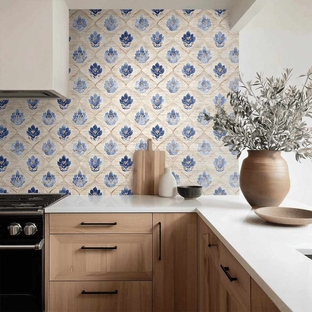 Lotusvale Faux Grasscloth Wallpaper - Benton Lane Home - Painted Paper