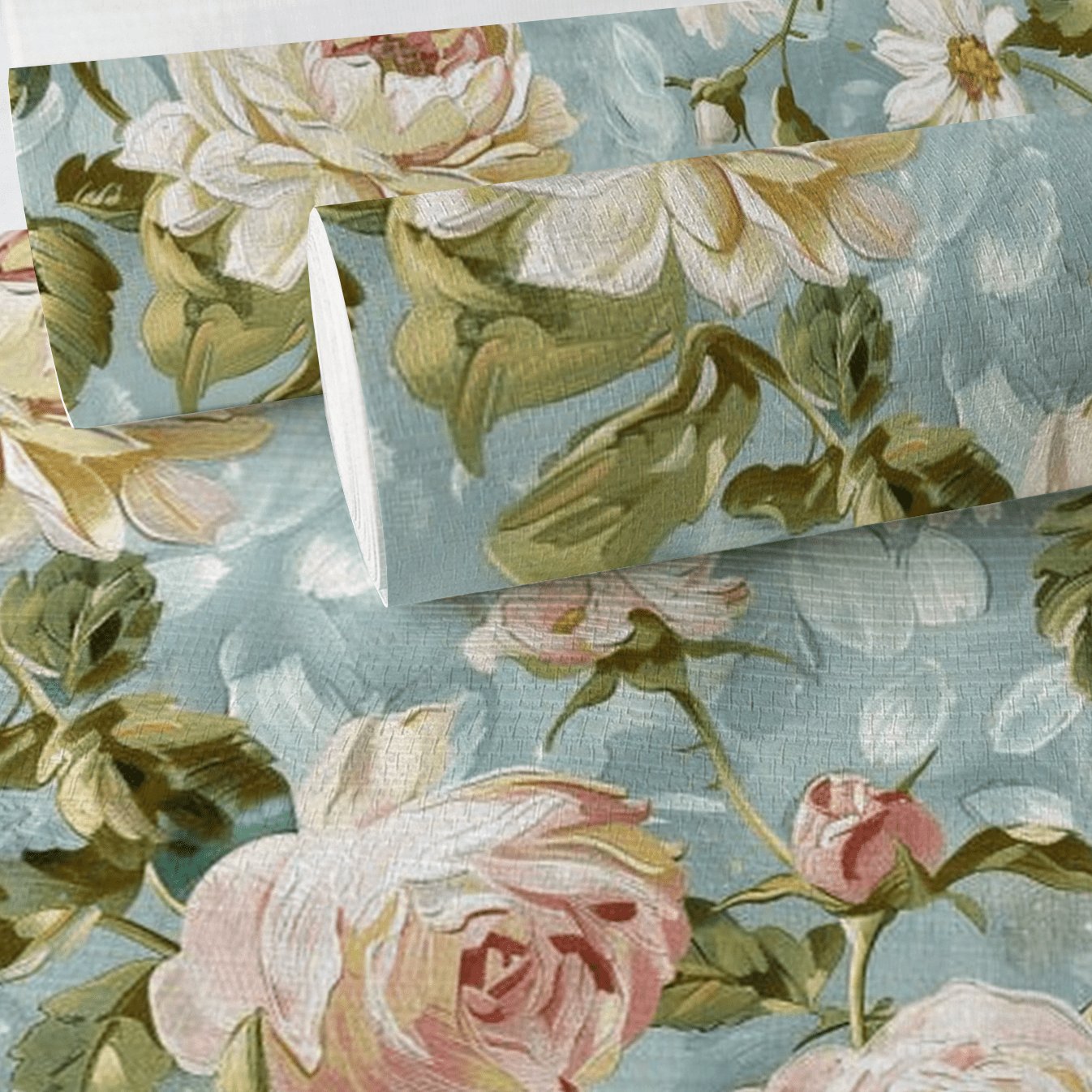 Louisa Floral Faux Grasscloth Wallpaper - Painted Paper