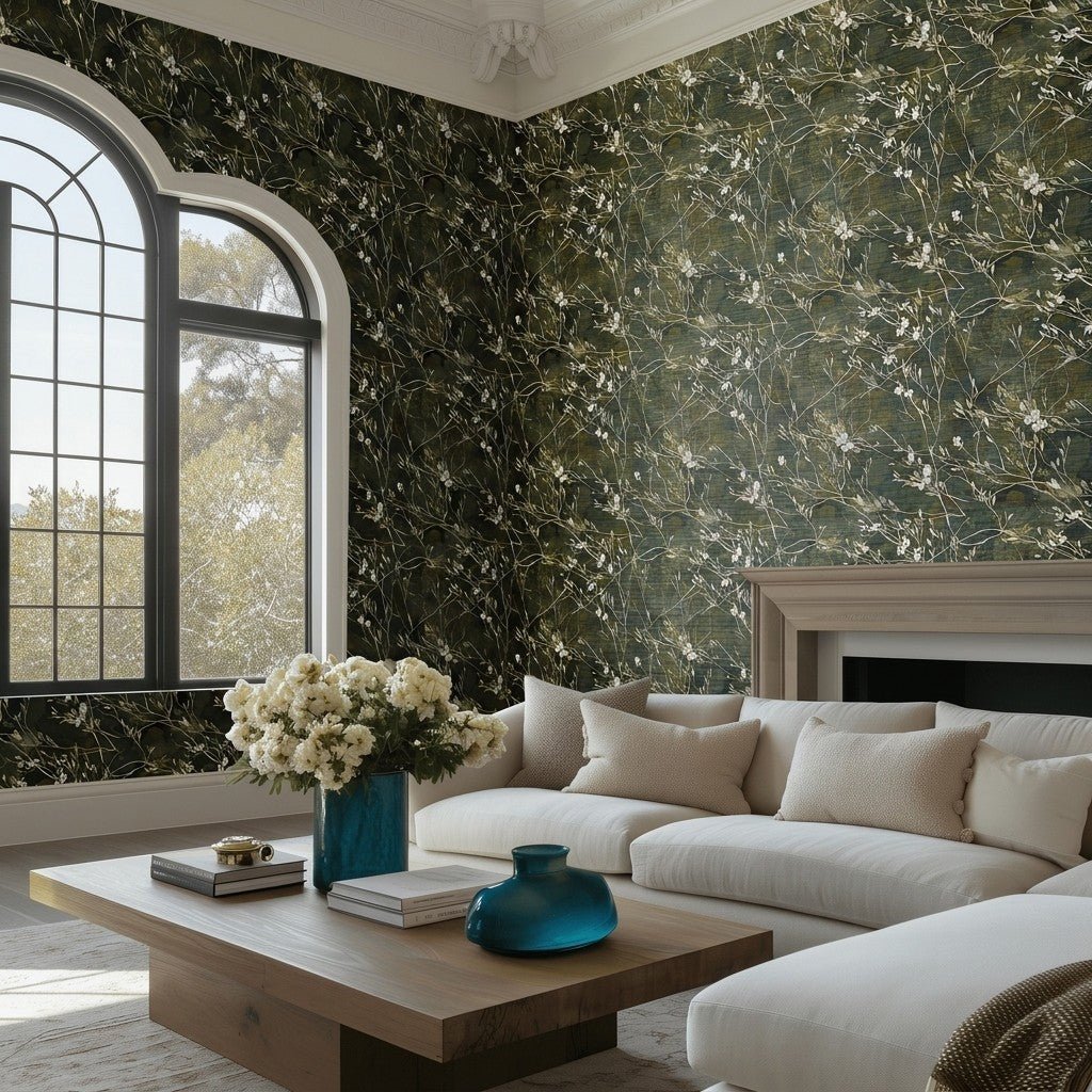 Lowland Reverie Faux Grasscloth Wallpaper - Painted Paper