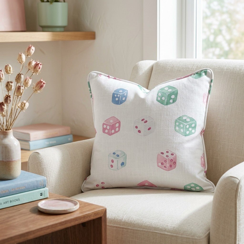 Lucky Dice Throw Pillow - Benton Lane Home - Lemon Park