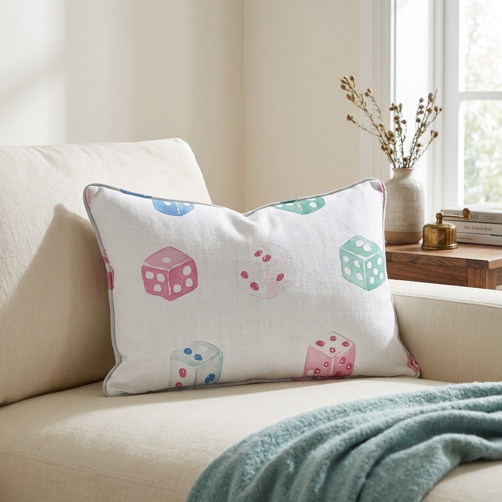 Lucky Dice Throw Pillow - Benton Lane Home - Lemon Park
