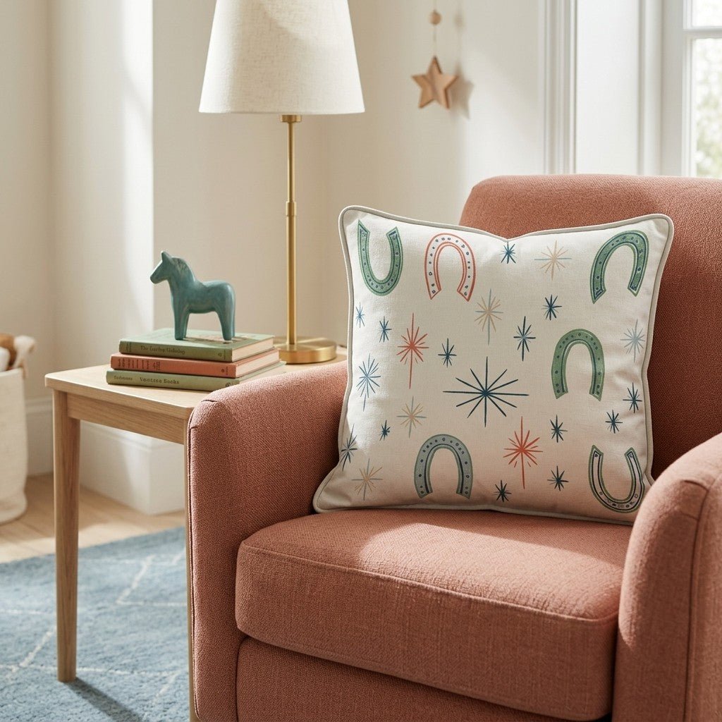 Lucky Horseshoes Throw Pillow - Benton Lane Home - Hillcroft Home