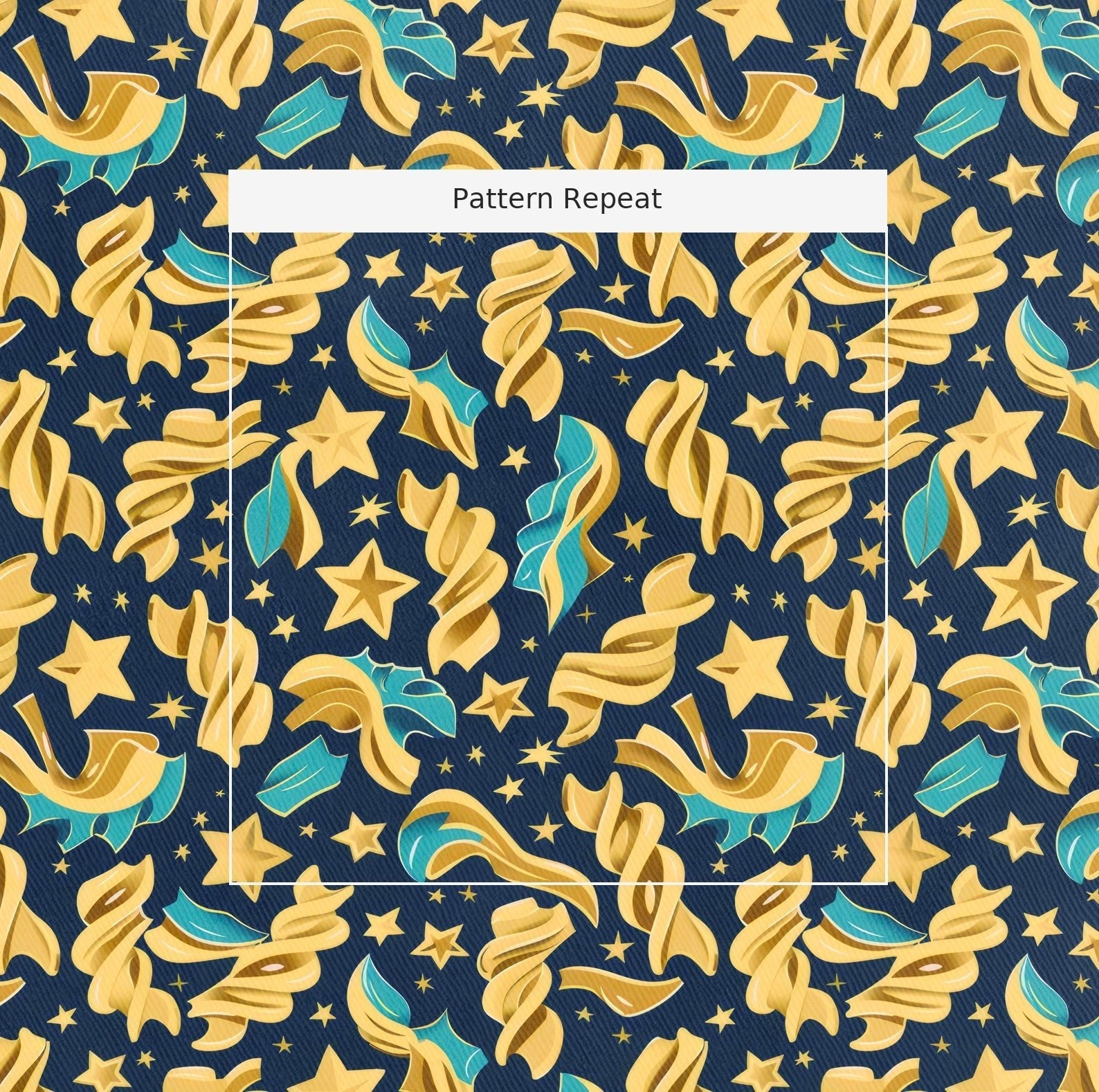 Luna's Cosmic Linguine - Fabric - Lemon Park
