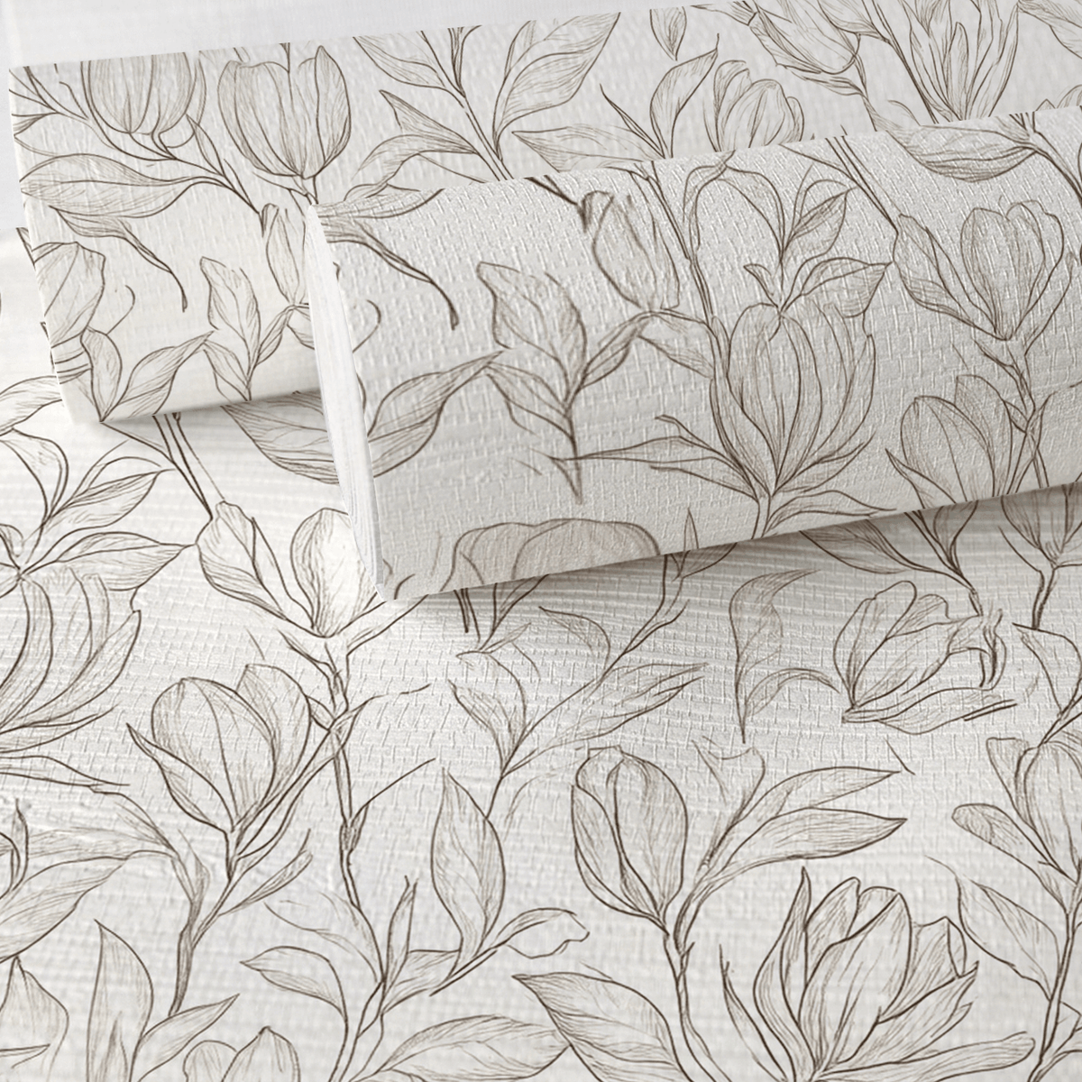 Magnolia Sketch Faux Grasscloth Wallpaper - Lemon Park