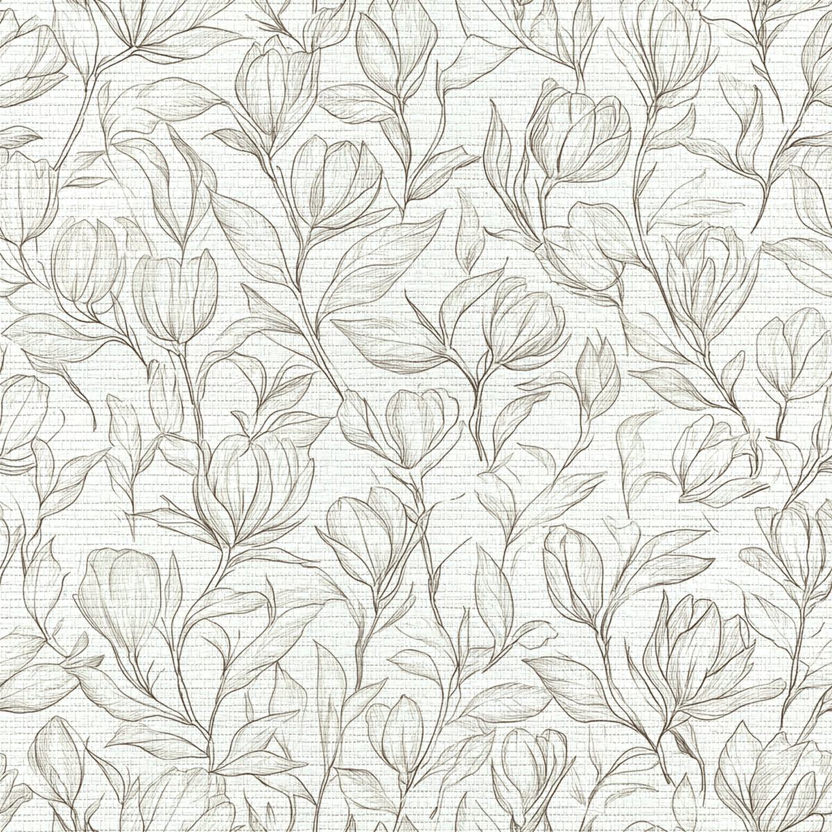 Magnolia Sketch Faux Grasscloth Wallpaper - Lemon Park