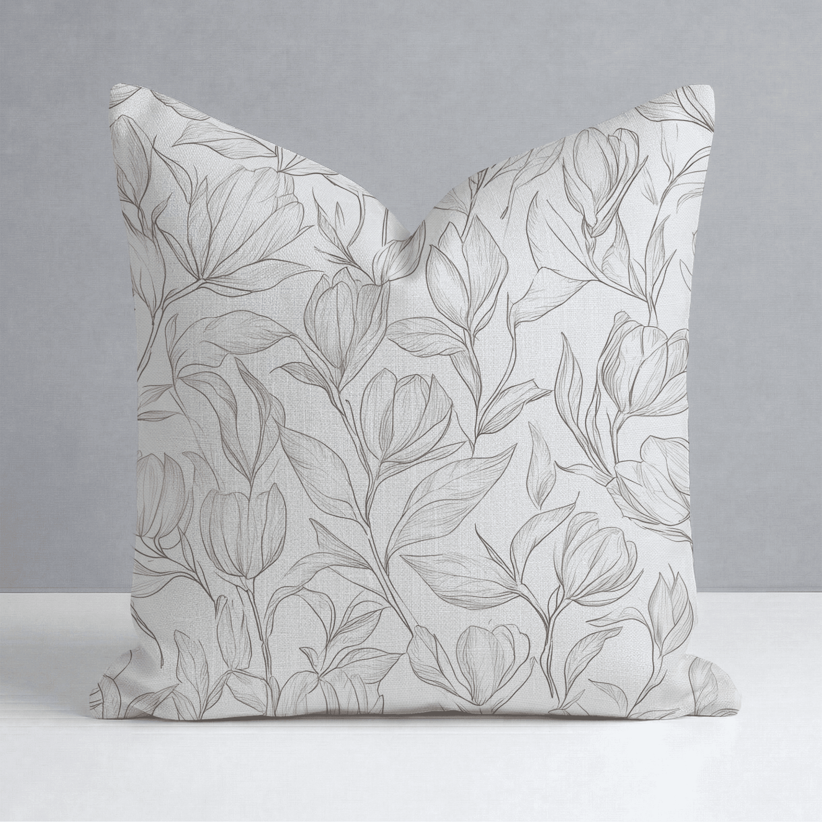 Magnolia Sketch Throw Pillow - Benton Lane Home - Lemon Park
