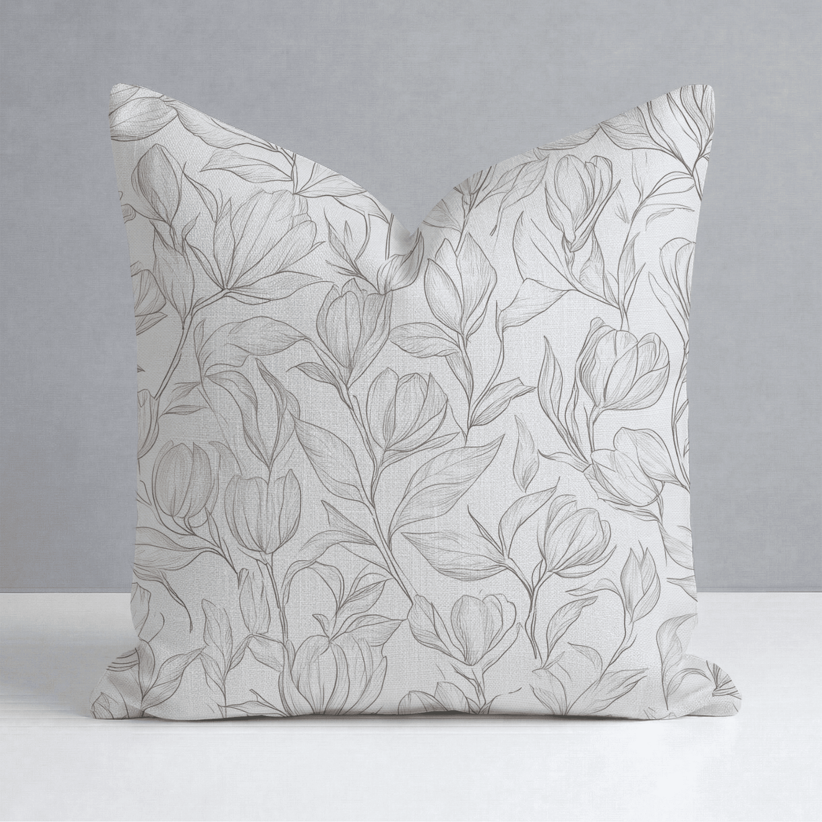 Magnolia Sketch Throw Pillow - Benton Lane Home - Lemon Park