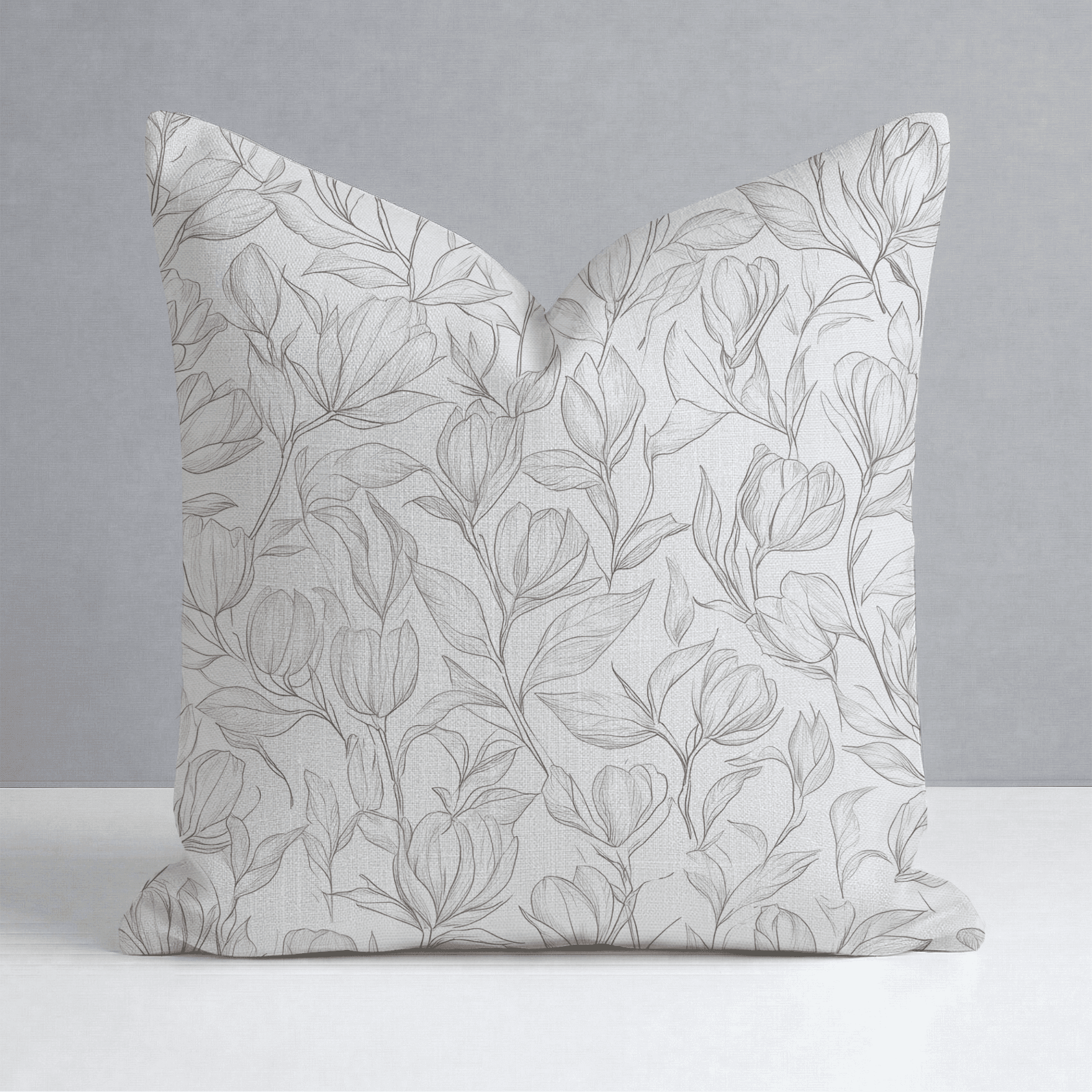 Magnolia Sketch Throw Pillow - Benton Lane Home - Lemon Park
